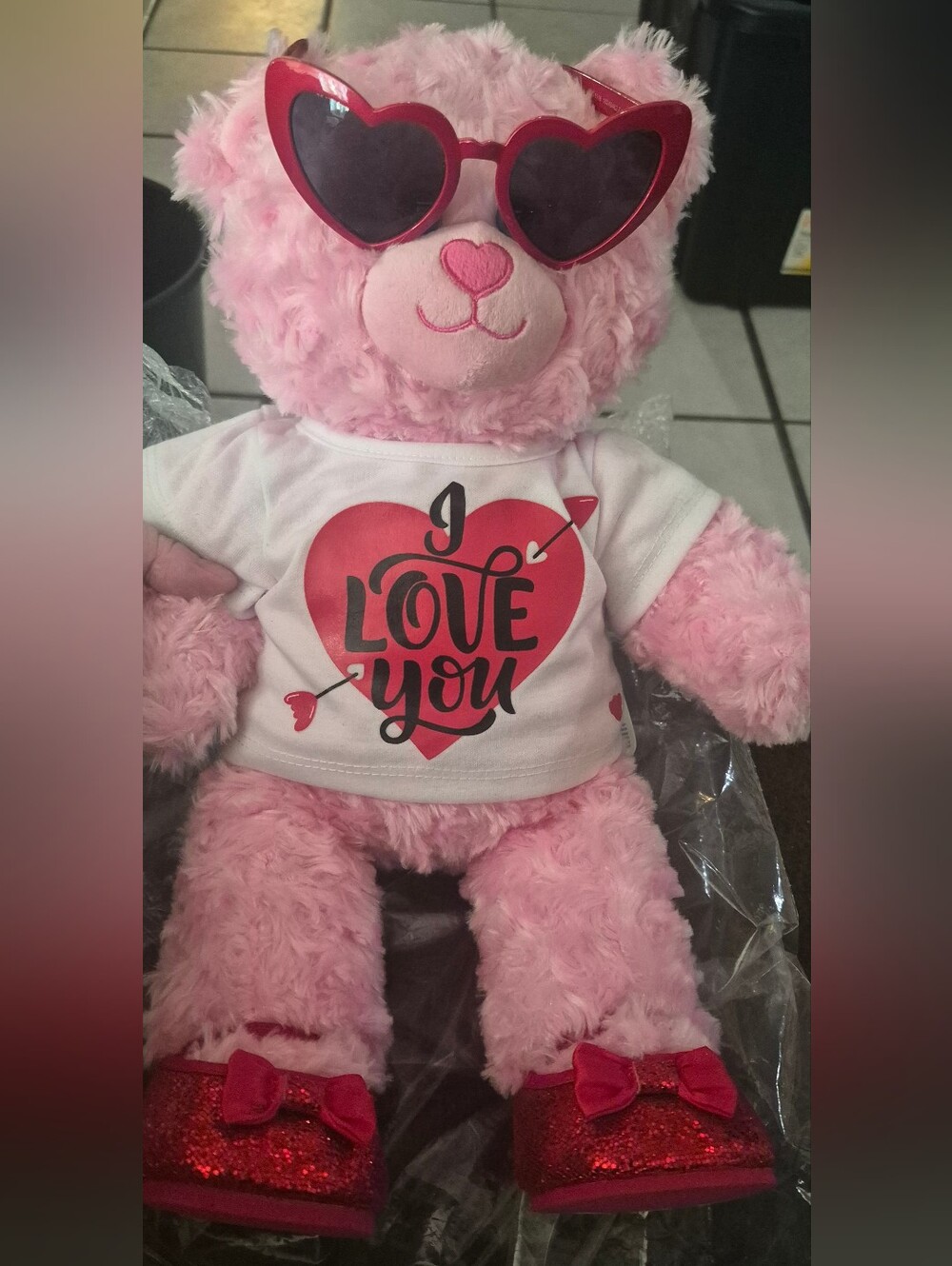 Build-A-Bear Pink Plush Bear with Accessories